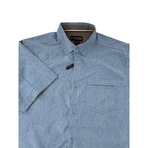 Subculture Button Down Shirt Mens Medium Blue NWOT Stretch Short Sleeve